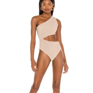 Beach Riot tan ribbed one piece